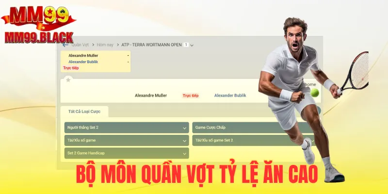 Bộ môn quần vợt ăn khách tại sảnh UG thể thao